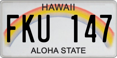 HI license plate FKU147
