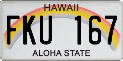 HI license plate FKU167