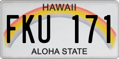 HI license plate FKU171