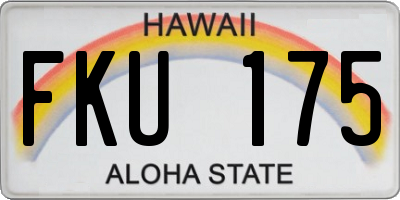 HI license plate FKU175
