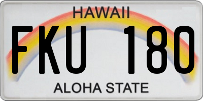 HI license plate FKU180