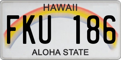 HI license plate FKU186