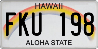 HI license plate FKU198