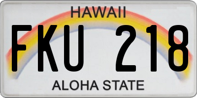 HI license plate FKU218