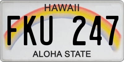HI license plate FKU247