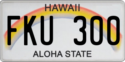 HI license plate FKU300