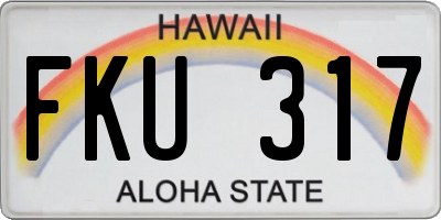 HI license plate FKU317