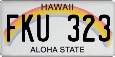 HI license plate FKU323