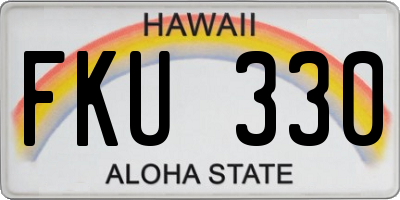 HI license plate FKU330