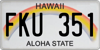 HI license plate FKU351