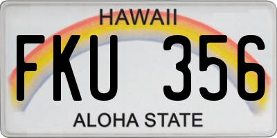 HI license plate FKU356