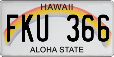 HI license plate FKU366