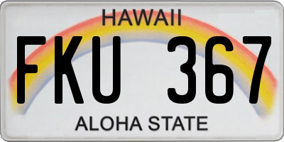 HI license plate FKU367