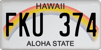 HI license plate FKU374