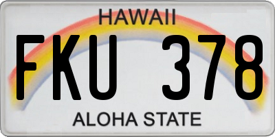 HI license plate FKU378