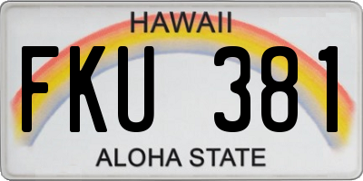 HI license plate FKU381