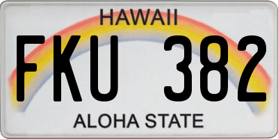 HI license plate FKU382