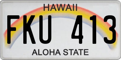 HI license plate FKU413