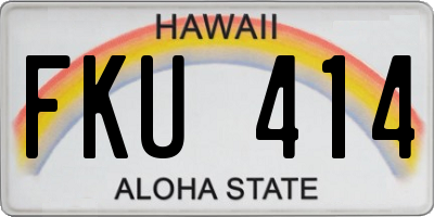 HI license plate FKU414