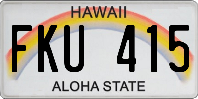 HI license plate FKU415