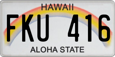HI license plate FKU416