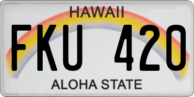 HI license plate FKU420