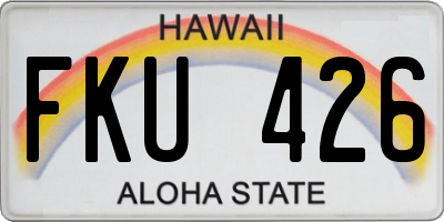HI license plate FKU426