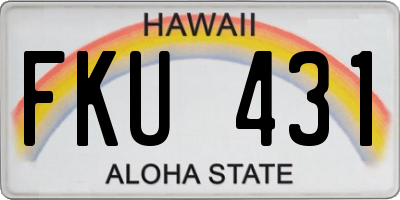 HI license plate FKU431