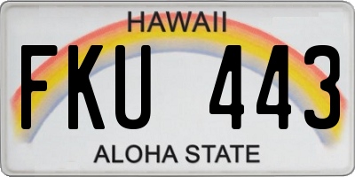 HI license plate FKU443