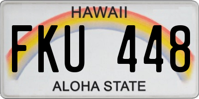 HI license plate FKU448