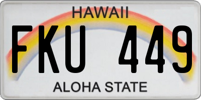 HI license plate FKU449