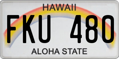 HI license plate FKU480