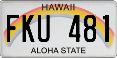 HI license plate FKU481