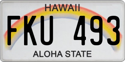 HI license plate FKU493