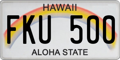 HI license plate FKU500