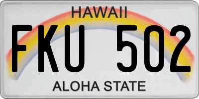 HI license plate FKU502