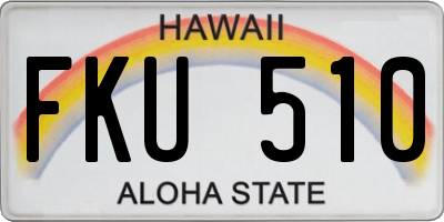 HI license plate FKU510