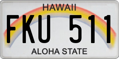 HI license plate FKU511