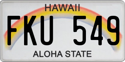 HI license plate FKU549