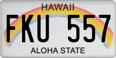 HI license plate FKU557