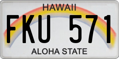 HI license plate FKU571