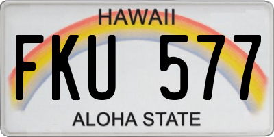 HI license plate FKU577
