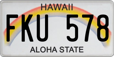 HI license plate FKU578