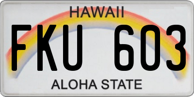 HI license plate FKU603