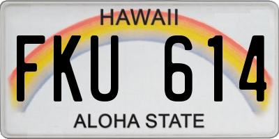HI license plate FKU614