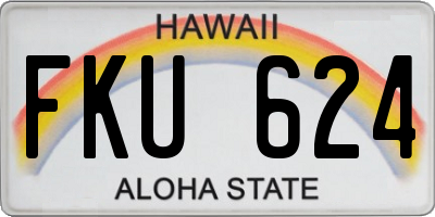 HI license plate FKU624