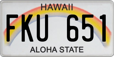 HI license plate FKU651
