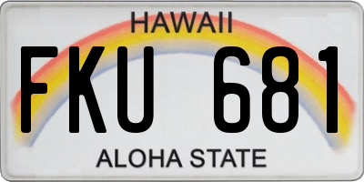 HI license plate FKU681