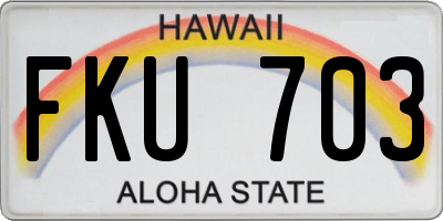HI license plate FKU703