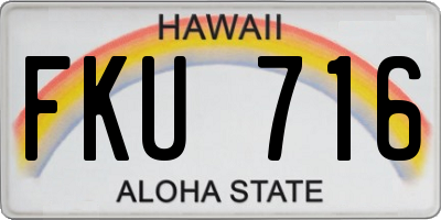 HI license plate FKU716